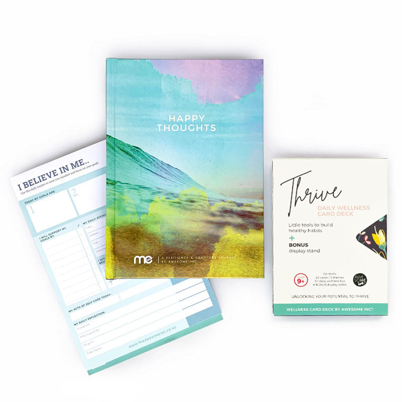 Happy thoughts gratitude bundle for positivity and mental wellbeing 