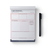 Self-care Habit Tracker - I Am Worthy Notepad